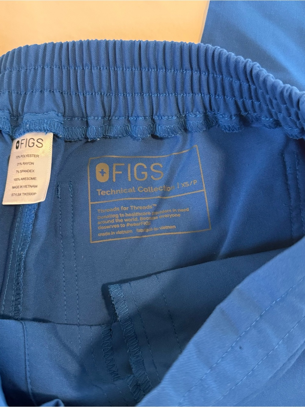 Figs Royal Blue Yola Skinny Scrub Pants - XSP - Picture 2 of 4